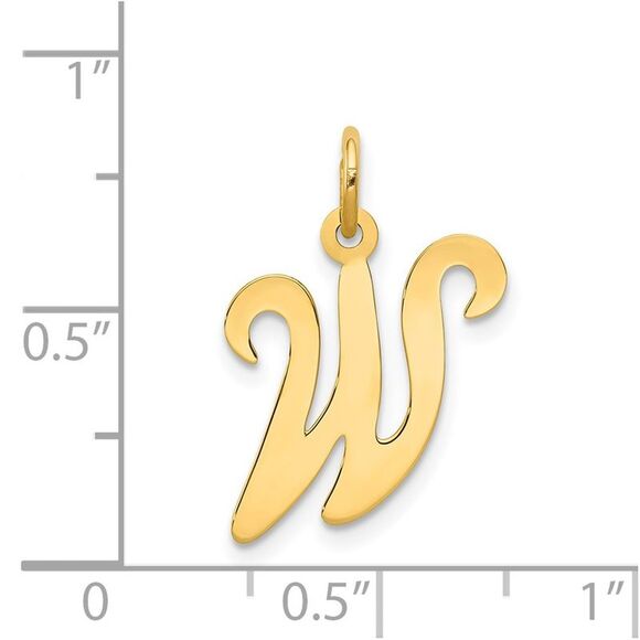14k Yellow Gold, Sophia Collection, Small Script Initial W Pendant - Picture 4 of 5